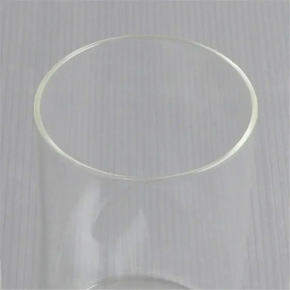 Modern clear glass cylinder lamp shade with smooth rounded rim and transparent body for bathroom vanity light by decorbites