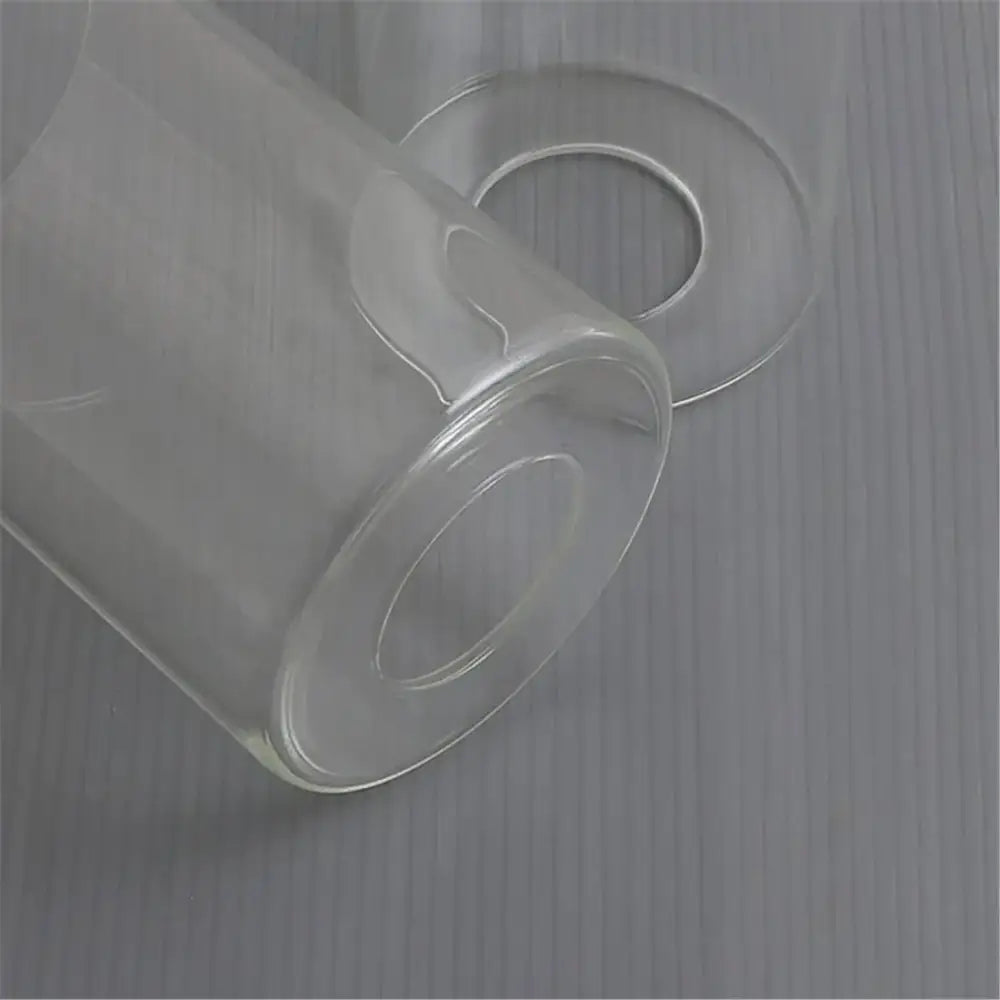 Modern clear glass cylinder lamp shade with smooth transparent surface and rounded rim for bathroom vanity light decorbites clear glass