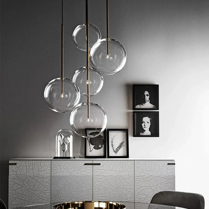 Modern Clear Glass Pendant Light With Gold Finish - Decorbites