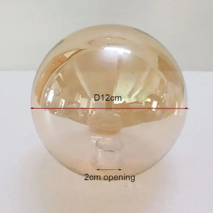 Modern clear and smoked translucent amber glass shade replacement globe with 12cm diameter and 2cm bottom opening