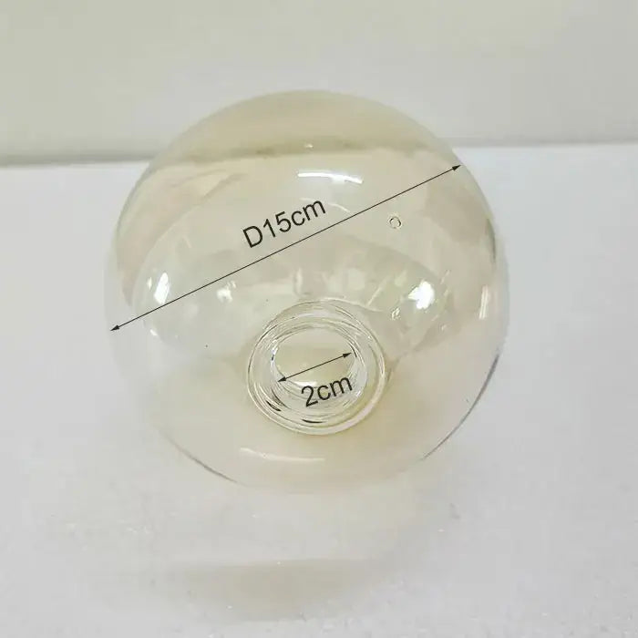Modern clear glass shade replacement with a 15cm diameter and 2cm neck for living room globe lighting