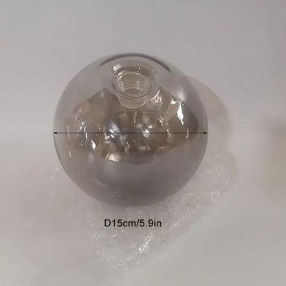 Clear glass spherical bulb with threaded neck 15cm diameter for modern clear and smoked glass shade replacement set