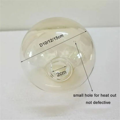 Clear glass shade replacement bulb with 2cm base diameter fits d10 d12 or d15 cm for modern living room globe