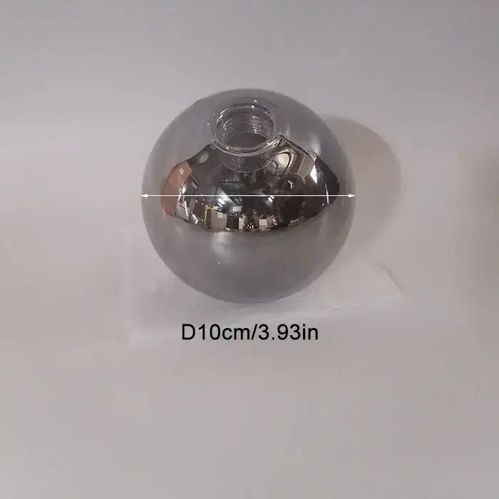 Modern clear and smoked glass shade replacement set featuring a chrome finished spherical glass shade replacement bulb