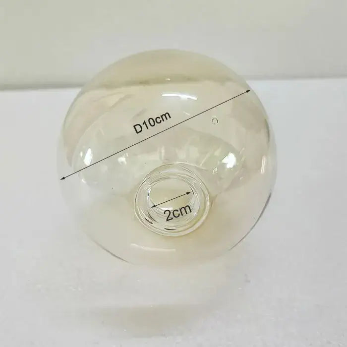 Clear glass spherical glass shade replacement with 10cm diameter and 2cm-wide base for modern living room globe
