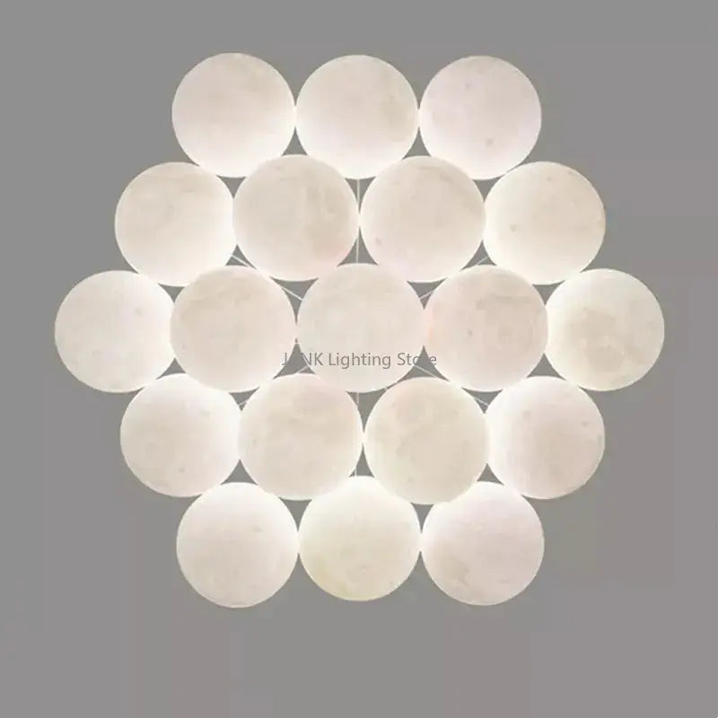 Modern white spherical ball pendant chandelier with geometric clustered design for children room decorbites bubble ball