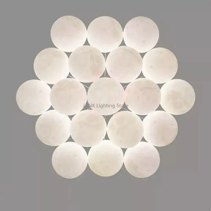 Modern white spherical ball pendant chandelier with geometric clustered design for children room decorbites bubble ball