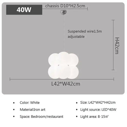 Modern cloud glass ball milky white chandelier with white iron art cloud pendant and 40w led bulb for living room decorbites glass ball
