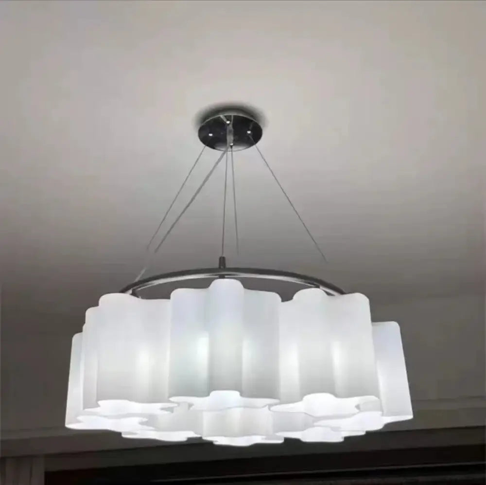 Modern cloud glass led ceiling light with white frosted glass and chrome frame for bedroom decorbites cloud glass design