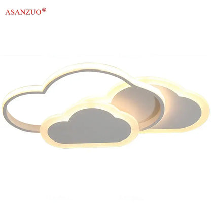 Modern Asanzuo cloud pink led ceiling light with layered gray design and white illuminated outlines for bedroom decorbites cloud pink