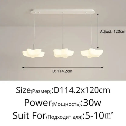 Modern cloud white floating pendant light with three cloud-shaped shades for dining room decorbites pendant light