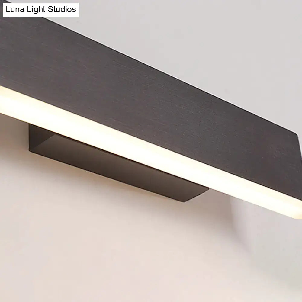 Modern coffee white rectangular sconce with sleek matte finish and integrated led lighting for bedroom wall use maximum bulb wattage 12w