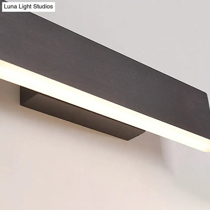 Modern coffee white rectangular sconce with sleek matte finish and integrated led lighting for bedroom wall use maximum bulb wattage 12w