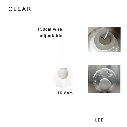 Clear brand led pendant light with transparent glass globe and adjustable wire perfect for decorbites colorful balls chandelier decor