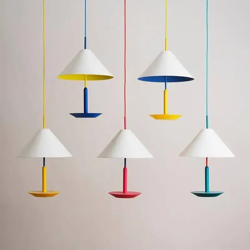 Modern colorful bucket shape led desk lamp with white shades and vibrant accent colors for bedroom decorbites bucket shape decor