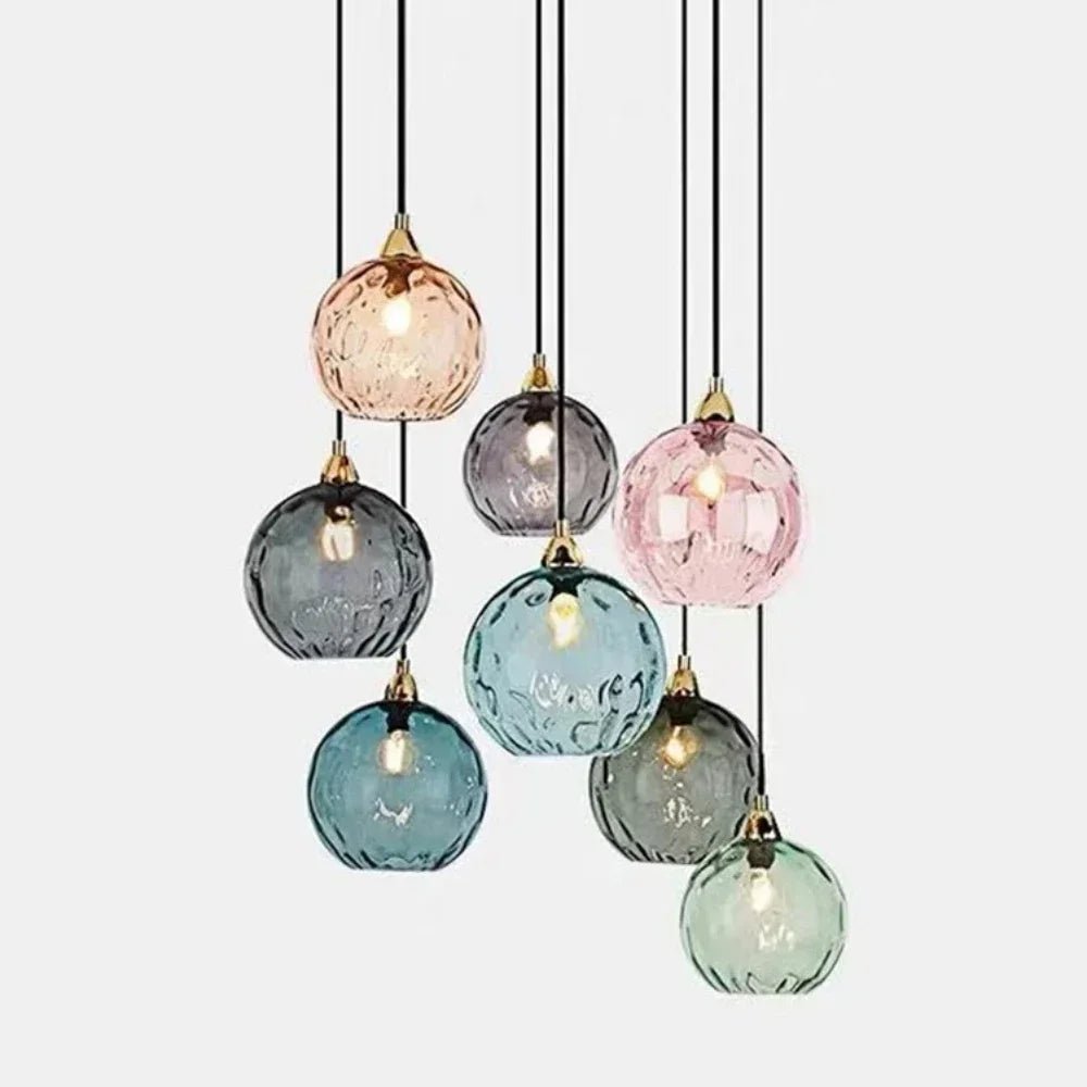 Modern Colorful Glass Pendant Light in Polished Chrome - Decorbites