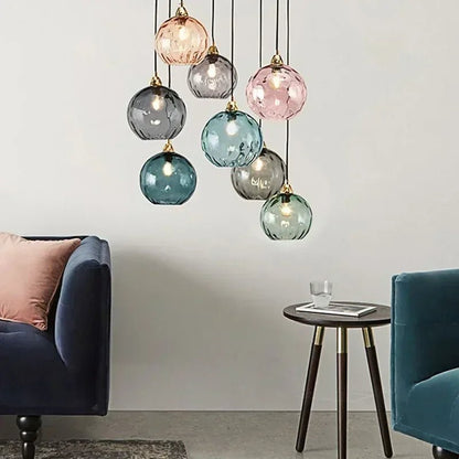Modern Colorful Glass Pendant Light in Polished Chrome - Decorbites