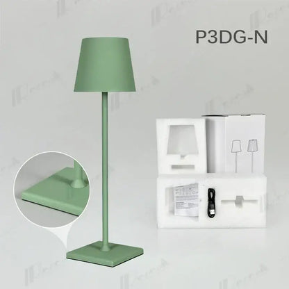 A sleek matte sage green modern colorful rechargeable table lamp with crystal led for dining room decorbites crystal led rechargeable