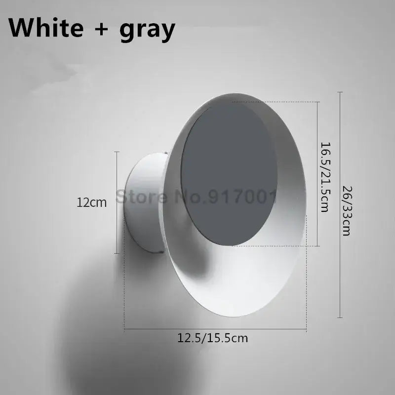 White and gray modern colorful rotatable led wall lamp with sleek minimalist design for bedroom and living room wall lamp