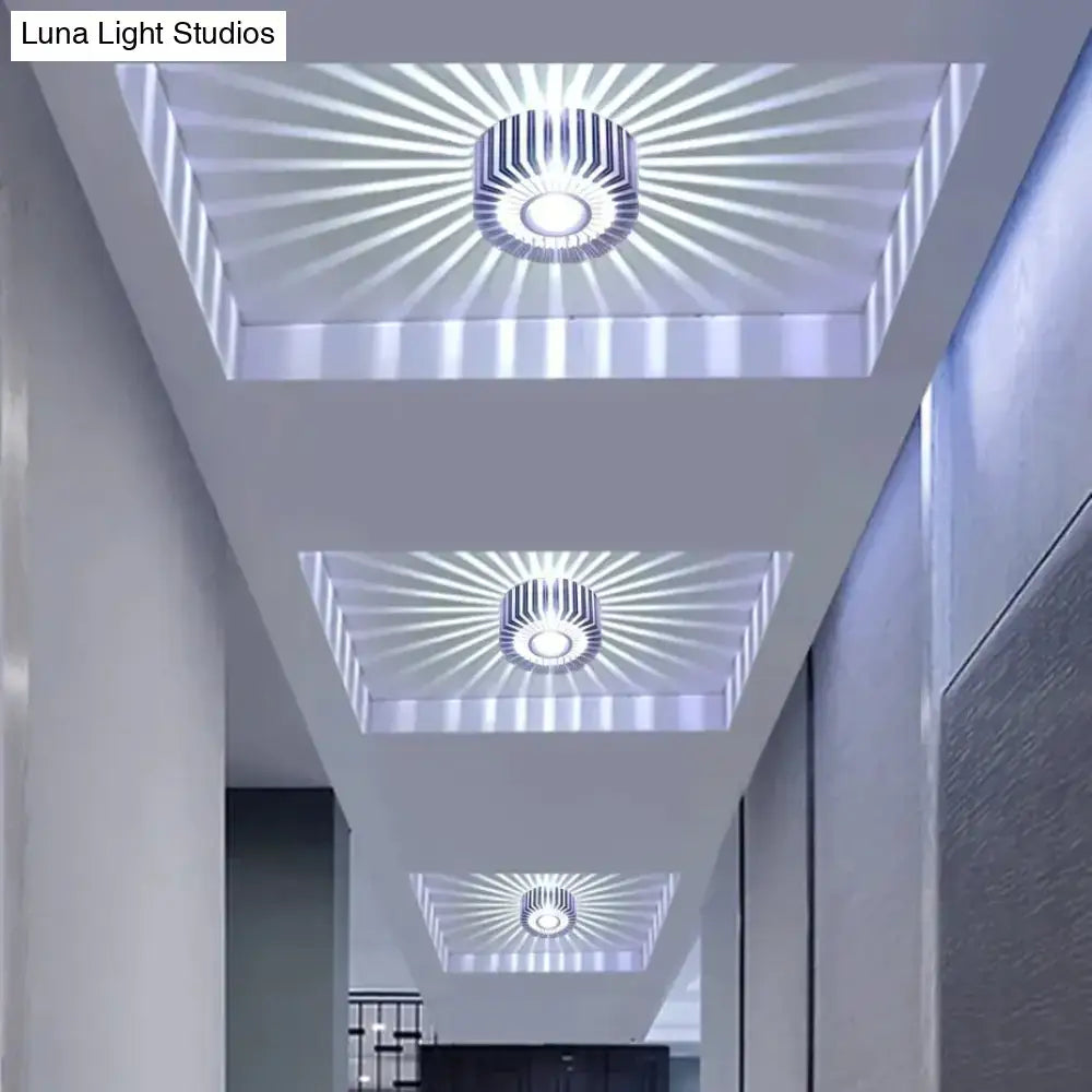 DecorBites™ modern recessed ceiling light with sleek circular design and white LED beams for indoor gallery and porch lighting
