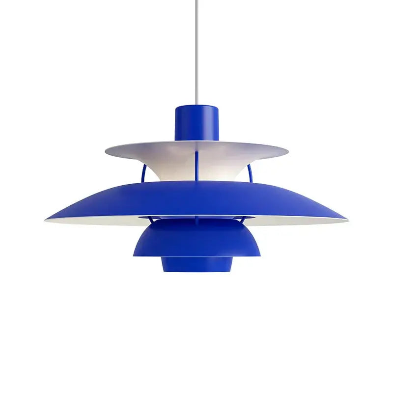 Vibrant blue layered pendant light with sleek modern design from decorbites colorful umbrella led collection for dining room decor