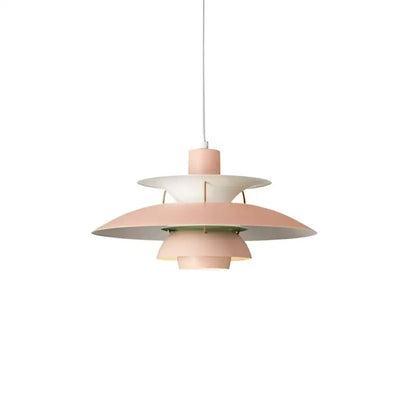 Pastel pink layered pendant light with sleek modern design for dining room by decorbites colorful umbrella led fixture