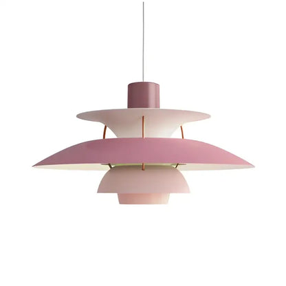 Pastel pink layered pendant light with sleek modern design decorbites colorful umbrella led for dining room decor