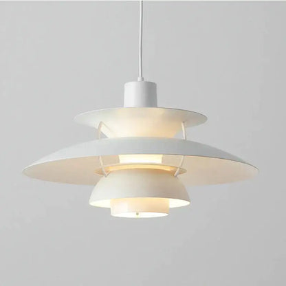 White layered pendant light with modern minimalist design featured as decorbites colorful umbrella pendant for dining room decor