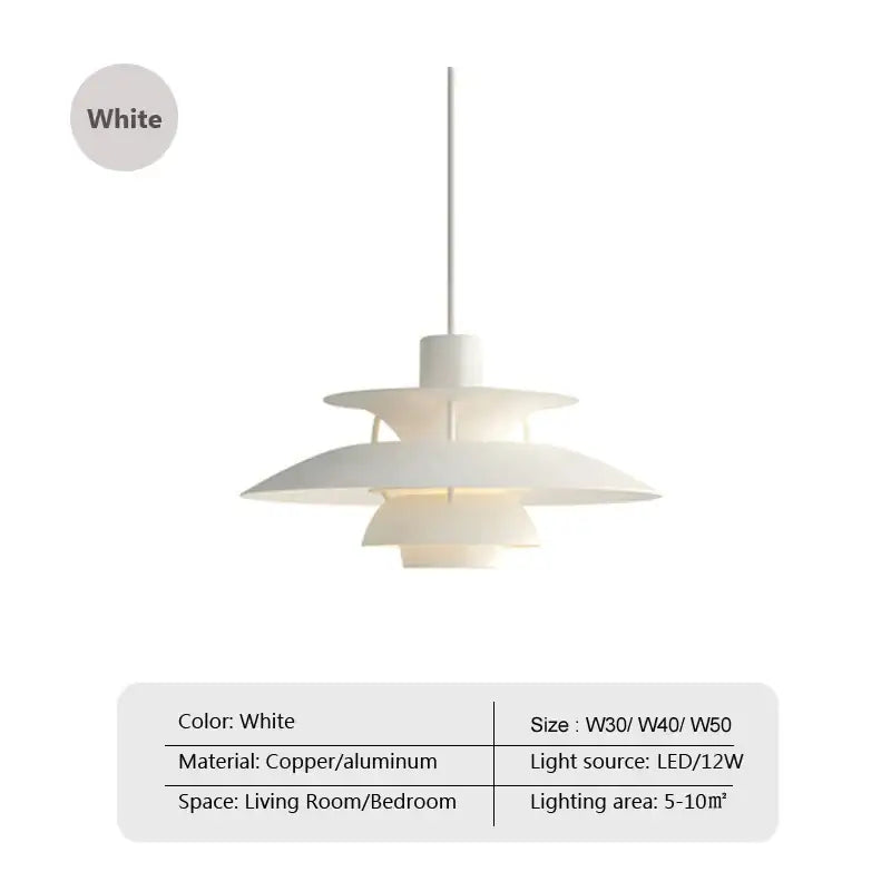 Modern decorbites colorful umbrella pendant light with white layers and sleek copper aluminum frame for dining room decor