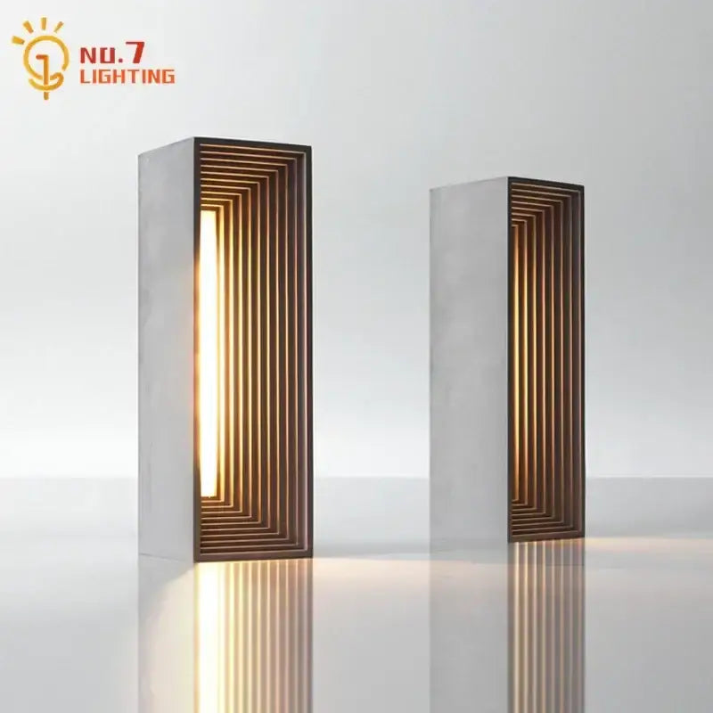 Modern concrete stone table lamp with sleek concrete exterior and warm wooden slat touch light for bedroom decorbites concrete stone