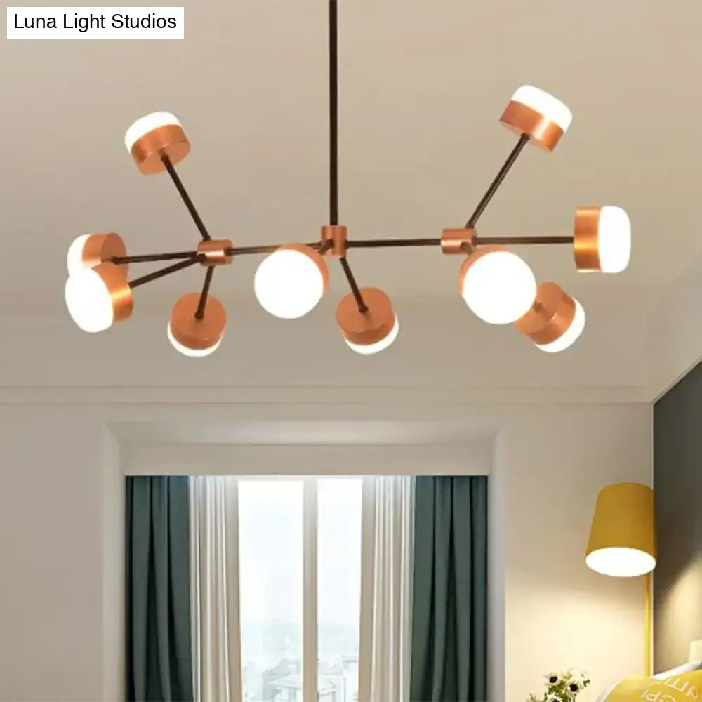 Decorbites™ modern sputnik gold pendant light with copper finish and spherical glass shades for ceiling island lighting