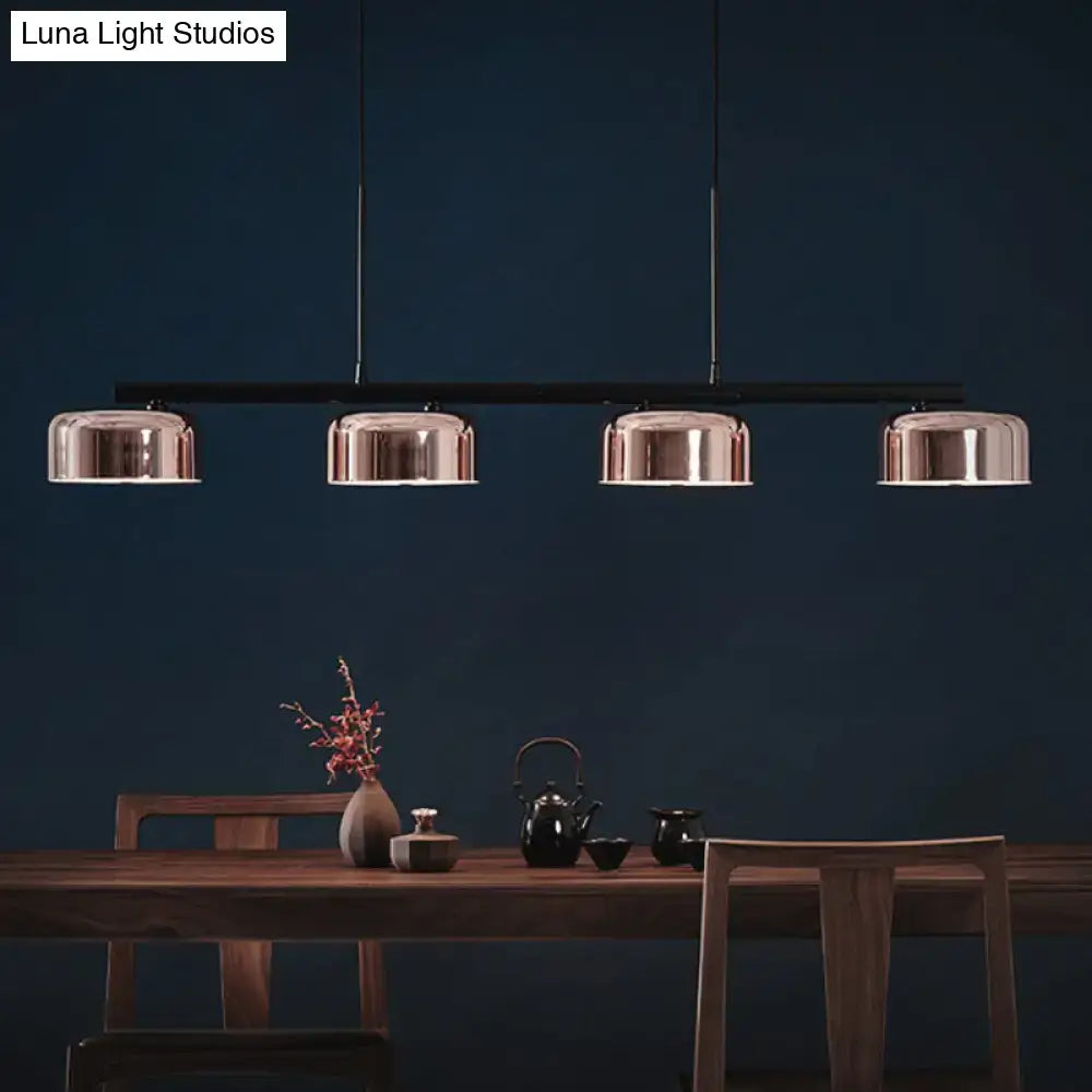 Decorbites contemporary metal drum island lamp with four copper ceiling light fixtures for dining room ceiling light