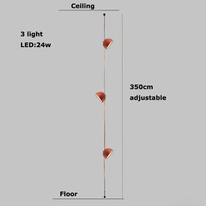 Adjustable 3-light pendant light with copper finish and warm amber shades from decorbites led belt chandelier collection