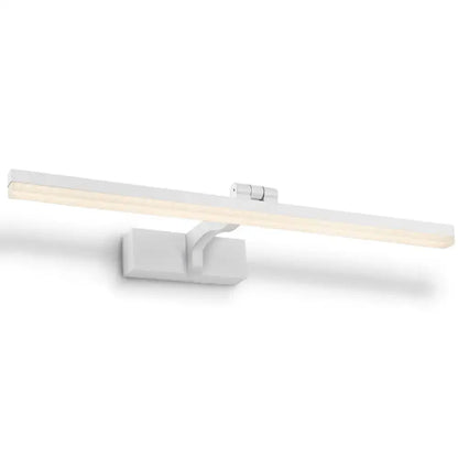 Modern white rectangular led wall light with sleek design and smooth finish for bathroom vanity fixture height