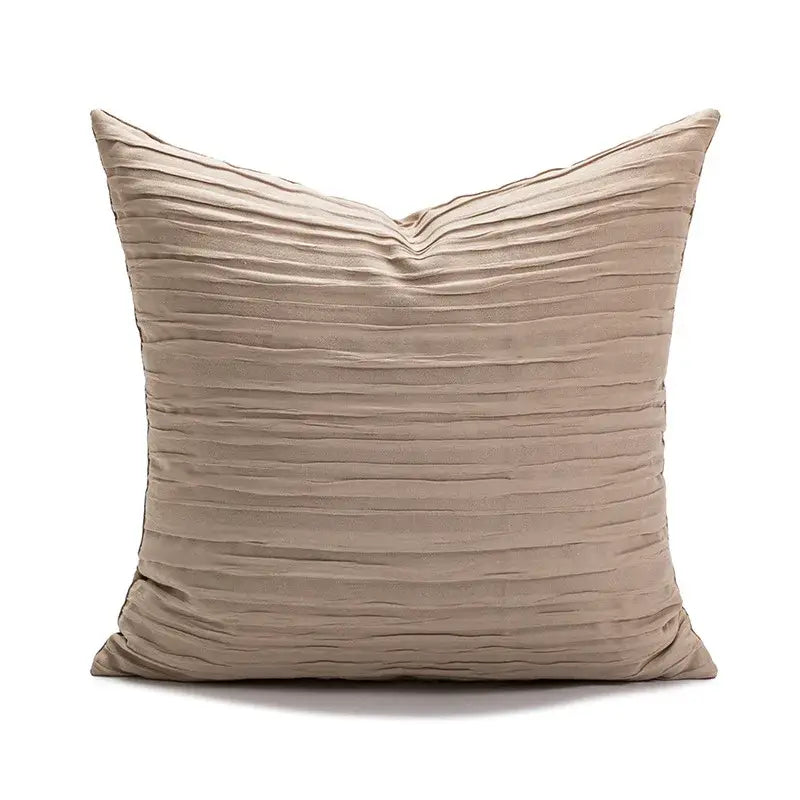 Modern cream brown coffee pillowcase with plush textured surface and horizontal stripes for decorbites brown coffee decor
