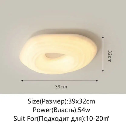 Modern cream cloud led ceiling chandelier with oval soft glow and warm white illumination for living room decorbites cloud led