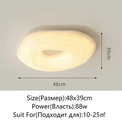 Modern cream cloud led ceiling chandelier with soft glow and concentric rings for living room decorbites cloud led design
