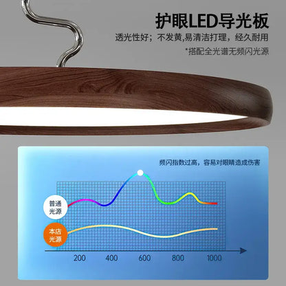 Modern cream style aluminum led chandelier with dark wood finish circular design for living room decorbites cream style