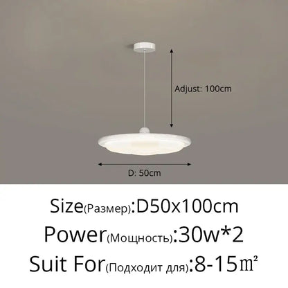 Modern cream style led ceiling lights featuring a sleek white pendant with circular design and adjustable height decorbites cream style