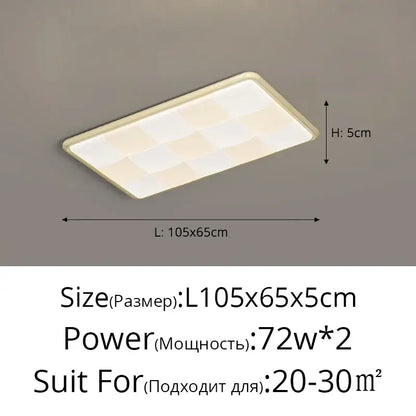 Rectangular ceiling lights with beige cream style led frame and white diffuser panel for modern living room decorbites decor