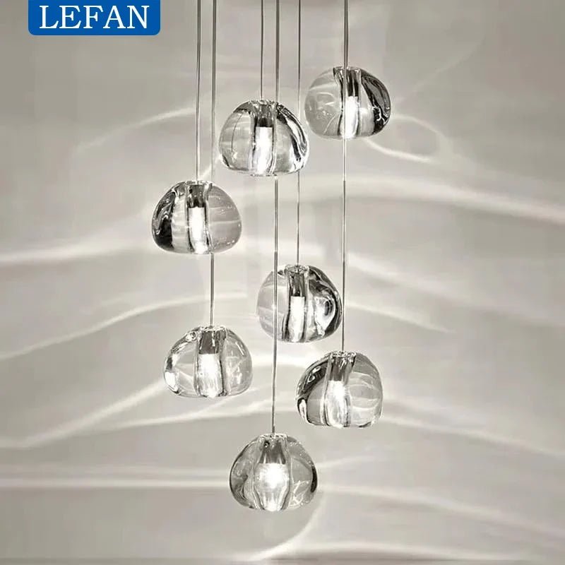 Modern Crystal Ball Pendant Light in Silver Iron - Decorbites