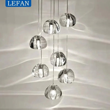 Modern Crystal Ball Pendant Light in Silver Iron - Decorbites