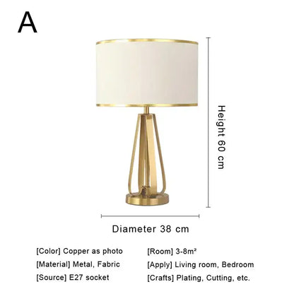 Modern decorbites crystal bedside lamp with gold-toned metal base and cylindrical off-white fabric shade for bedroom decor