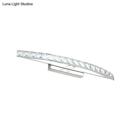 Modern crystal bow bathroom sconce with clear champagne faceted crystals and polished chrome finish product bulb lighting