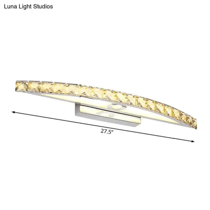Modern crystal bow bathroom sconce with clear champagne crystal embellishments and polished chrome finish LED product bulb