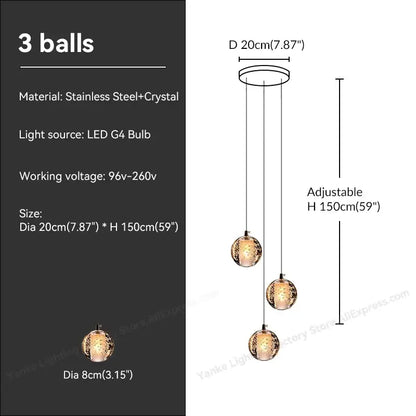 Modern crystal bubble ball pendant light with textured golden crystal finish and stainless steel fixtures for dining room decorbites crystal bubble
