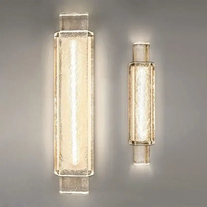 Two modern decorbites crystal bubble wall lamps with textured translucent glass and warm led lighting for bedroom decor