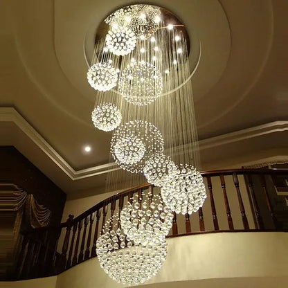 Modern crystal chandelier with cascading clear faceted glass beads by decorbites crystal chandelier for living room decor