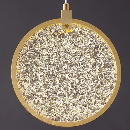 Modern crystal double story led ring chandelier with frosted glass and gold-toned metal frame for living room light