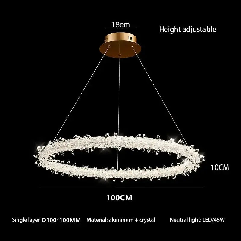 Modern crystal flower led chandelier with gold-toned mount and clear crystal accents for dining room decorbites crystal flower
